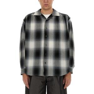 AIE Men's Gradient Plaid Button-Up Shirt Men WHITE Shirts